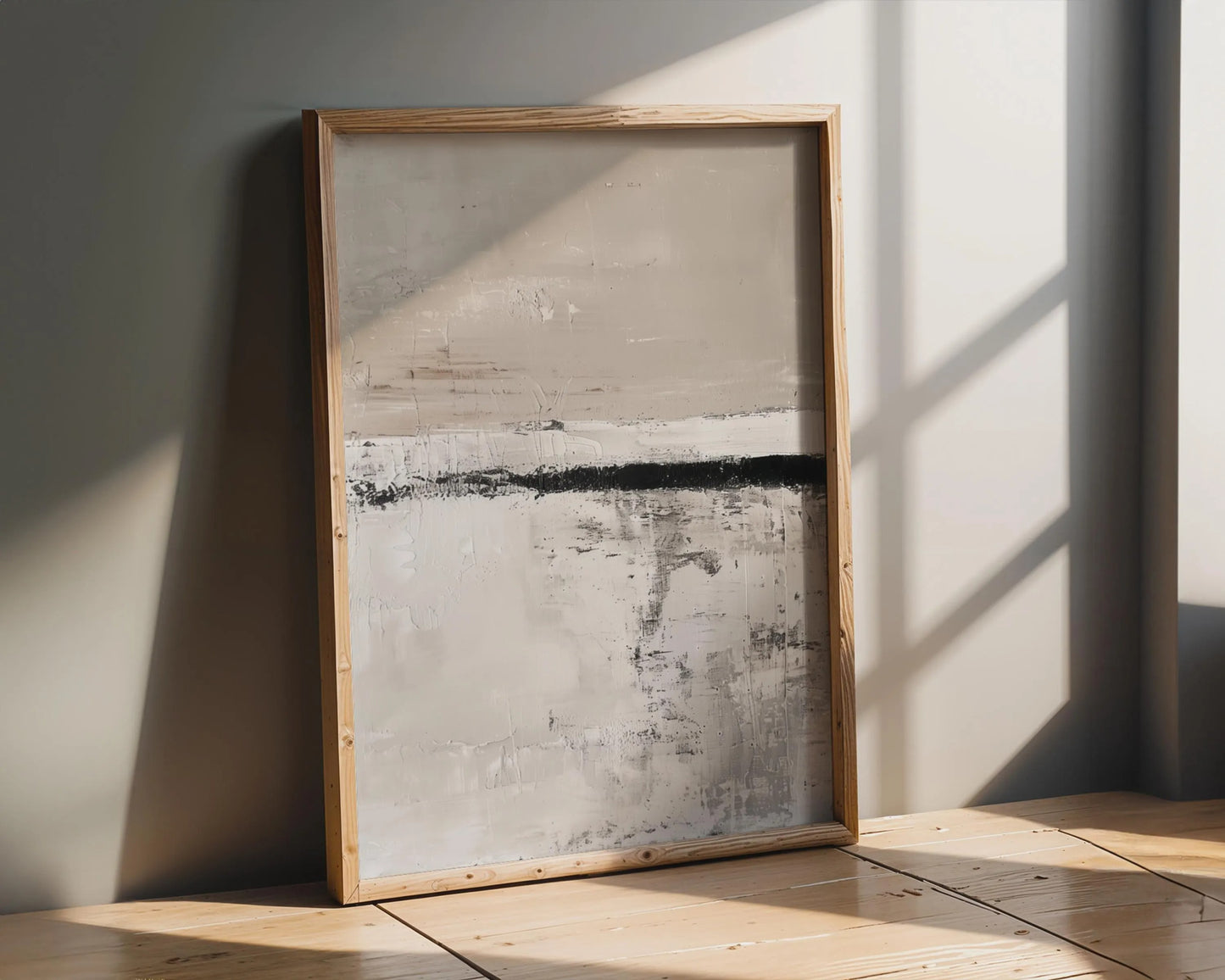 Textured Abstract Neutral Canvas Wall Art, Modern Beige Floating Decor